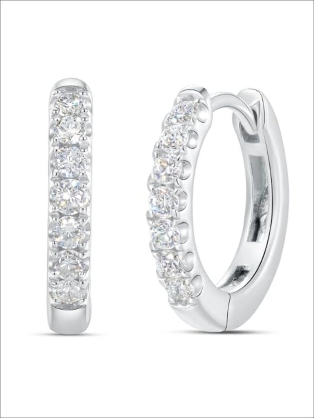Lab Grown Diamond Hoop Earrings 925 Sterling Silver 18K Gold Plated